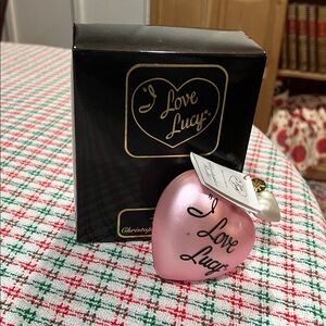 Christopher Radko Pink Heart 'I Love Lucy' Ornament